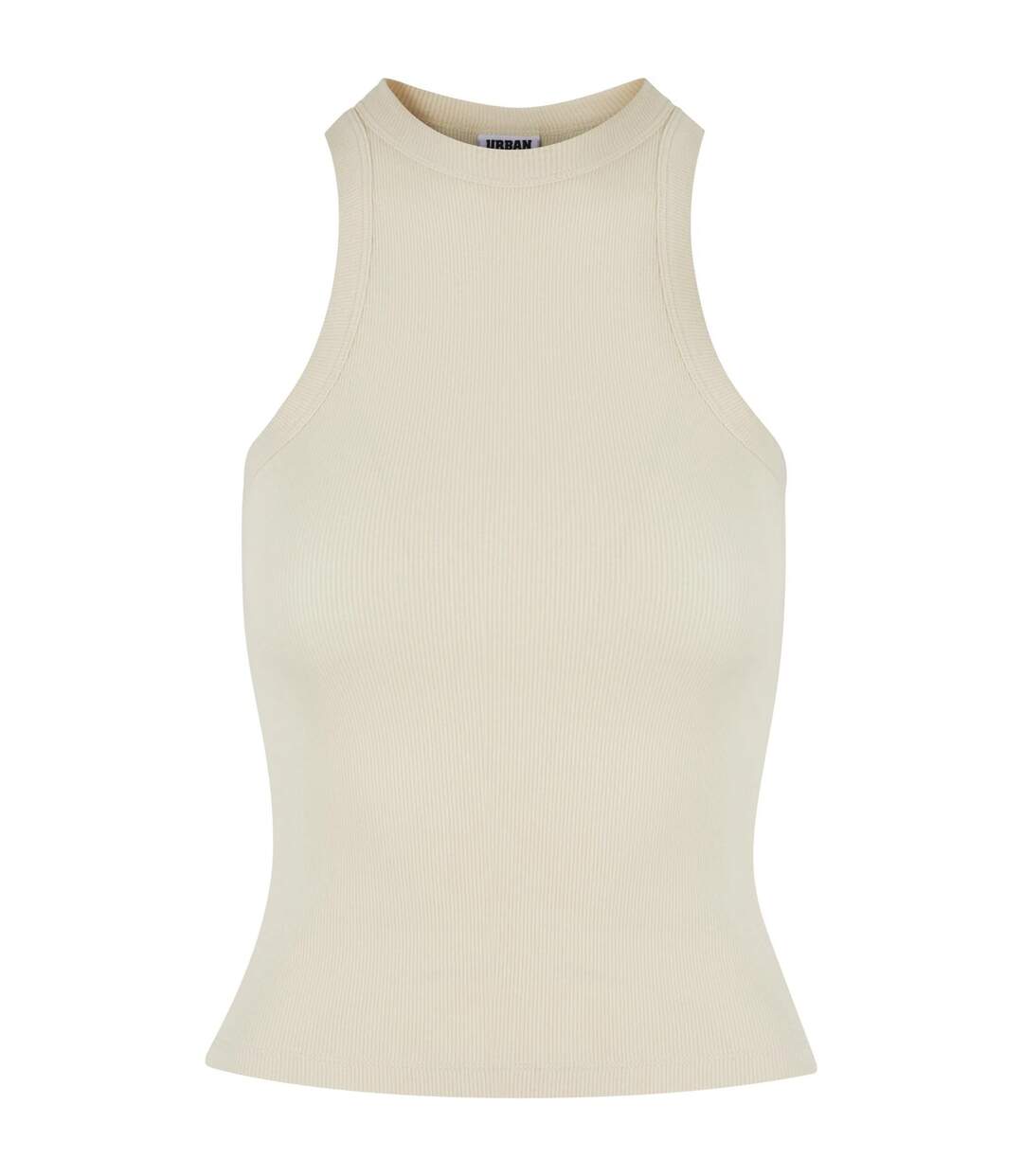 Womens/ladies Ribbed Racerback Top White Sand Urban Classics-1