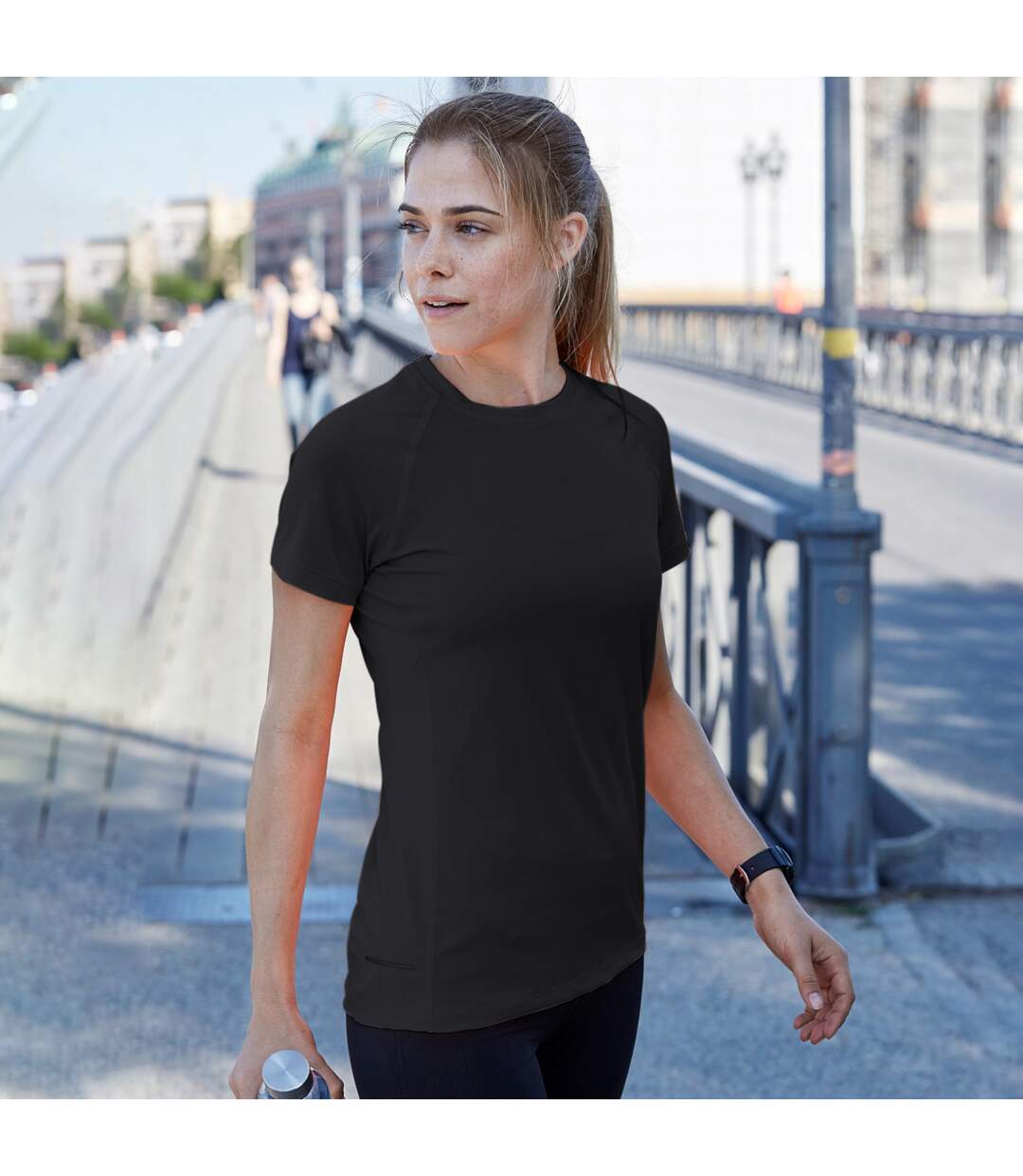 T-shirt de sport femme noir Tee Jays-2