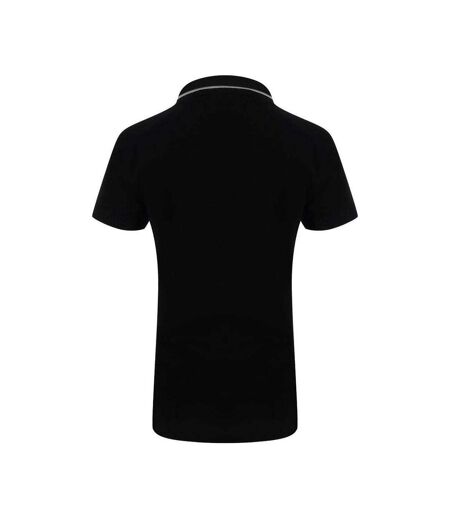 Womens/ladies Embroidered Logo Polo Shirt Black Love Moschino