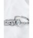 Silver Couple Adjustable Crown Matching Promise Ring Set