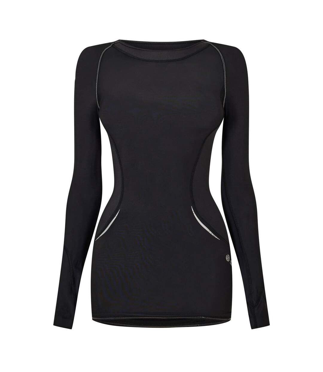 Womens/ladies A400 Long-sleeved Base Layer Top Black Skins-1