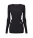 Womens/ladies A400 Long-sleeved Base Layer Top Black Skins-1