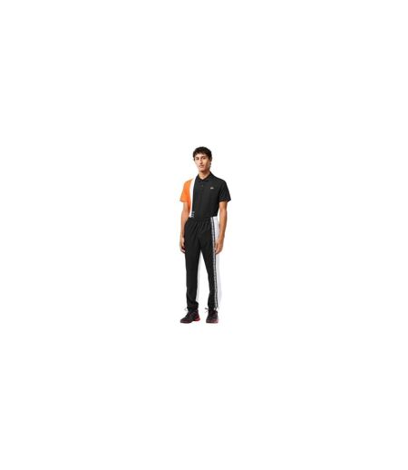 Mens Colour Block Tracksuit Bottoms Black White Lacoste