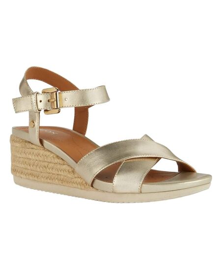 Womens/ladies ischia corda suede sandals light gold Geox