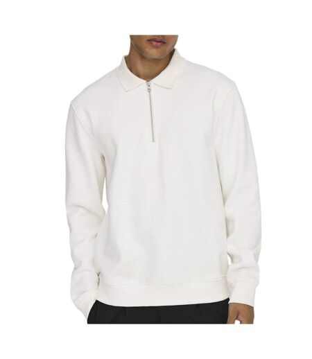Sweat 1/2 blanc homme only & sons abbott - l