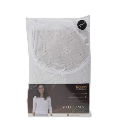 T-shirt Thermique À Manches Longues Femme Blanc Floso