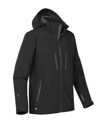 Womens/ladies Patrol Hooded Soft Shell Jacket Black Carbon Stormtech