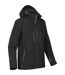 Womens/ladies Patrol Hooded Soft Shell Jacket Black Carbon Stormtech-2