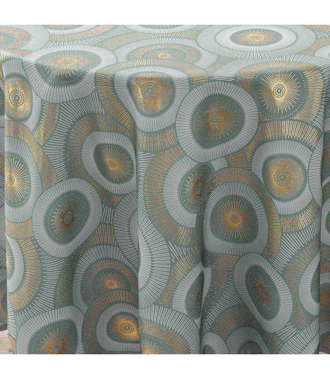 Nappe Imprimé Métallisé Eclipse 180cm Vert Sauge-2
