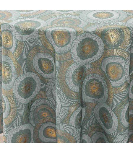 Nappe Imprimé Métallisé Eclipse 180cm Vert Sauge