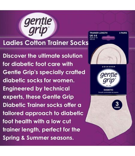6 Pack Diabetic Trainer Socks for Women | Extra Wide Ankle Socks