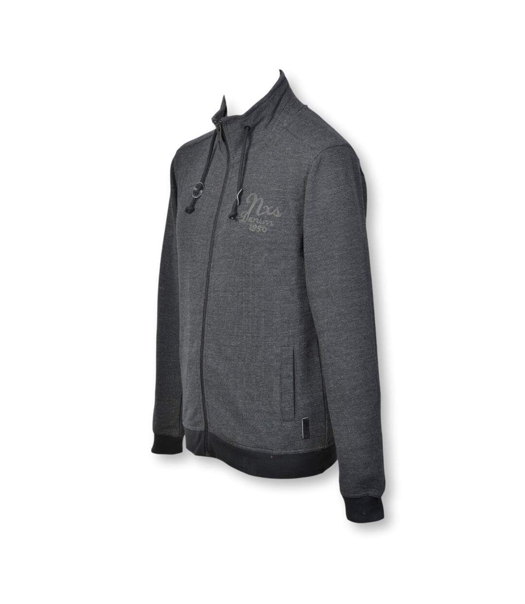 Gilet sweat homme - Gilet manches longues  de couleur gris