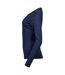 Womens/ladies Interlock Long-sleeved T-shirt Navy Tee Jays-3