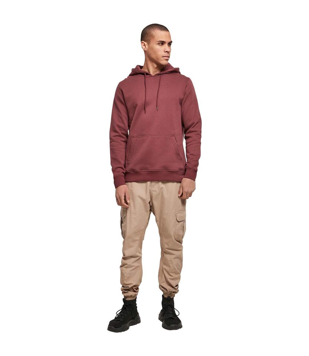 Build Your Brand Mens Organic Hoodie (Cherry)