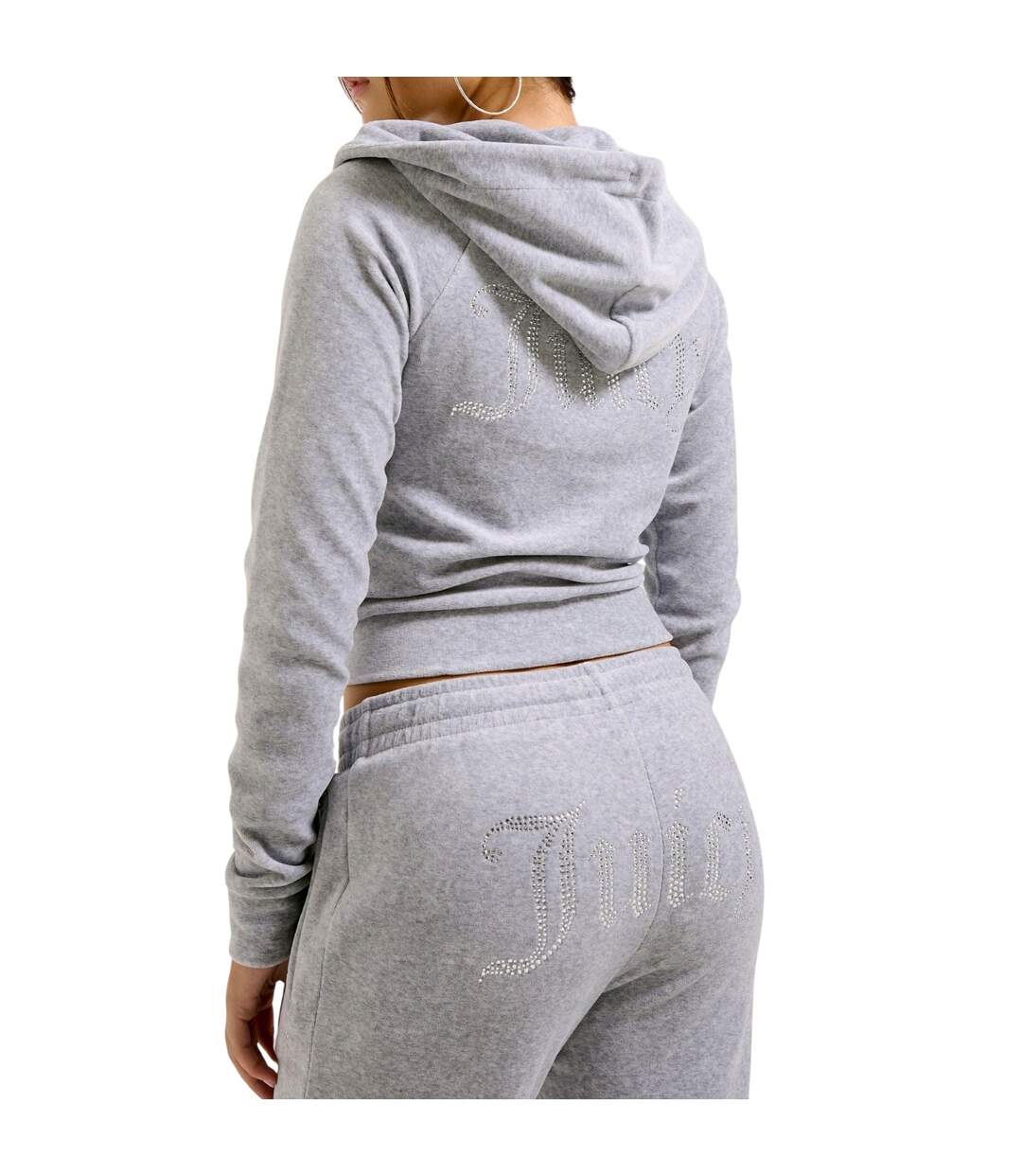 Veste À Capuche Motif/style Logo Classique Madison Femme Argenté Chiné Juicy Couture-3