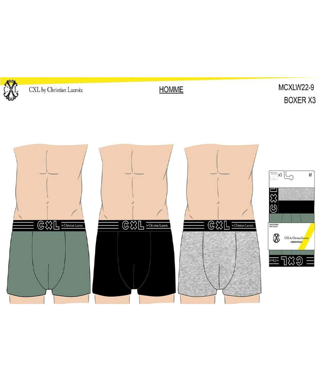 Boxer CXL By LACROIX X6 Pack de 6 Boxers CXL2260-4