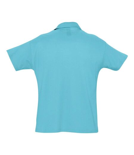 SOLS Mens Summer II Pique Short Sleeve Polo Shirt (Blue Atoll)