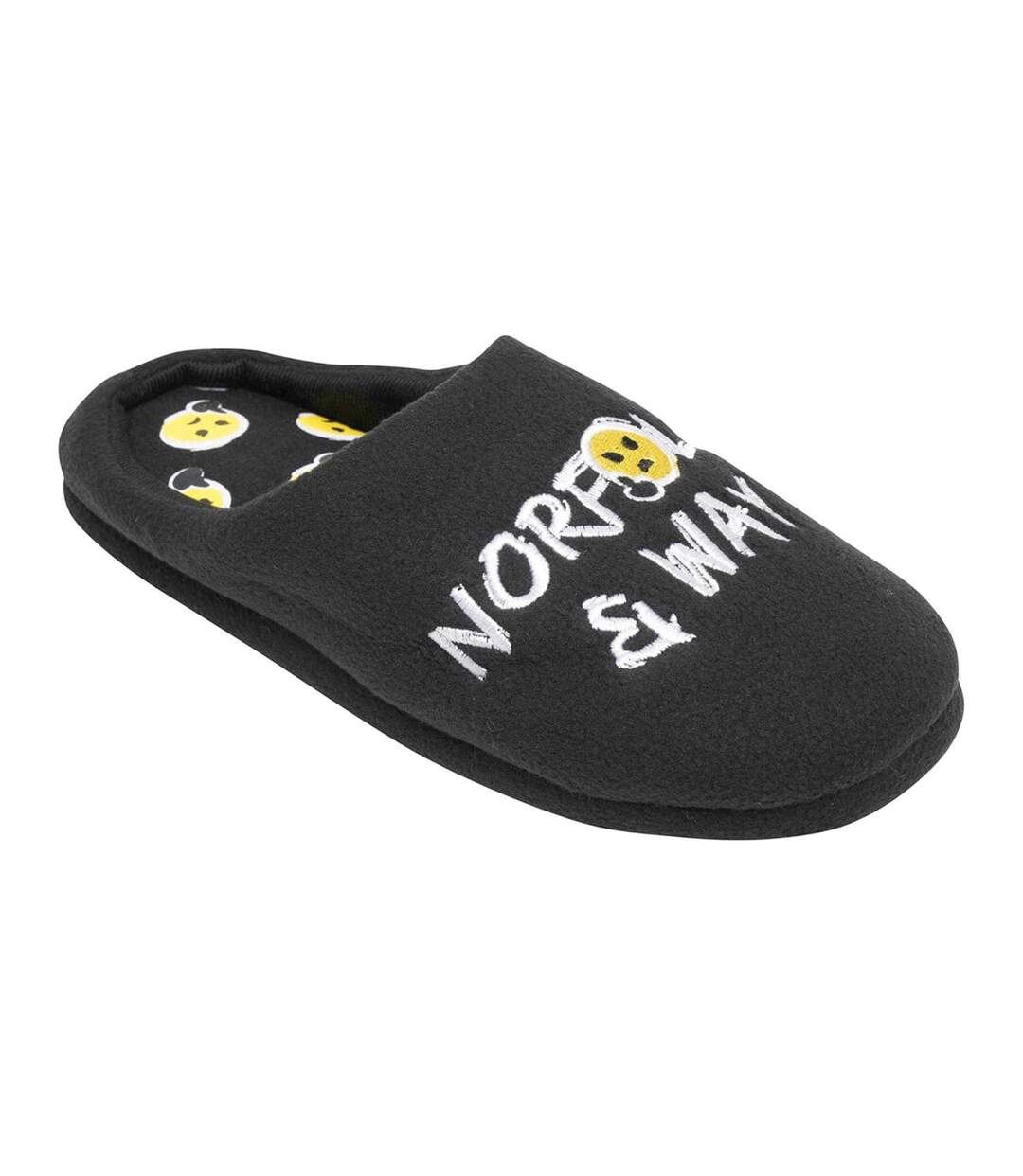 Mens Text Slip-on Mules Black Norfolk & Way-2