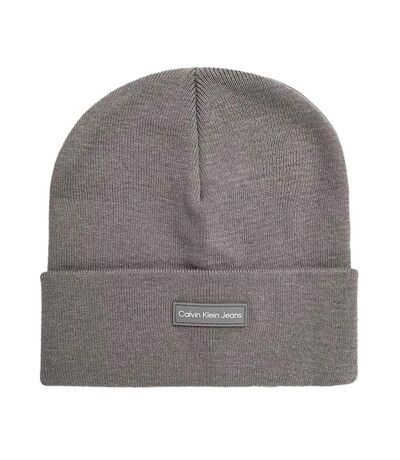 Bonnet Gris Femme Calvin Klein Jeans Patch Beanie - Taille unique