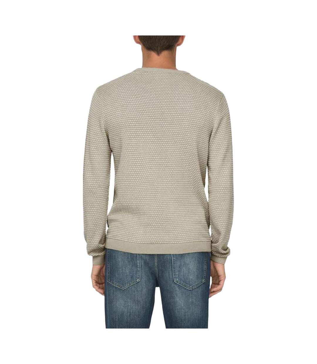 Pull Beige Homme Only & Sons Tapa Reg 12 - L