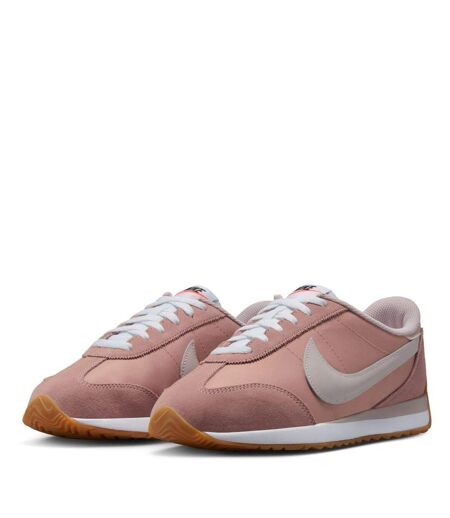 Womens/ladies Waffle Debut Suede Wedge Trainers Pink Nike