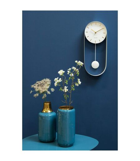 Horloge à balancier pendulum design Charm - H. 50 cm - Blanc