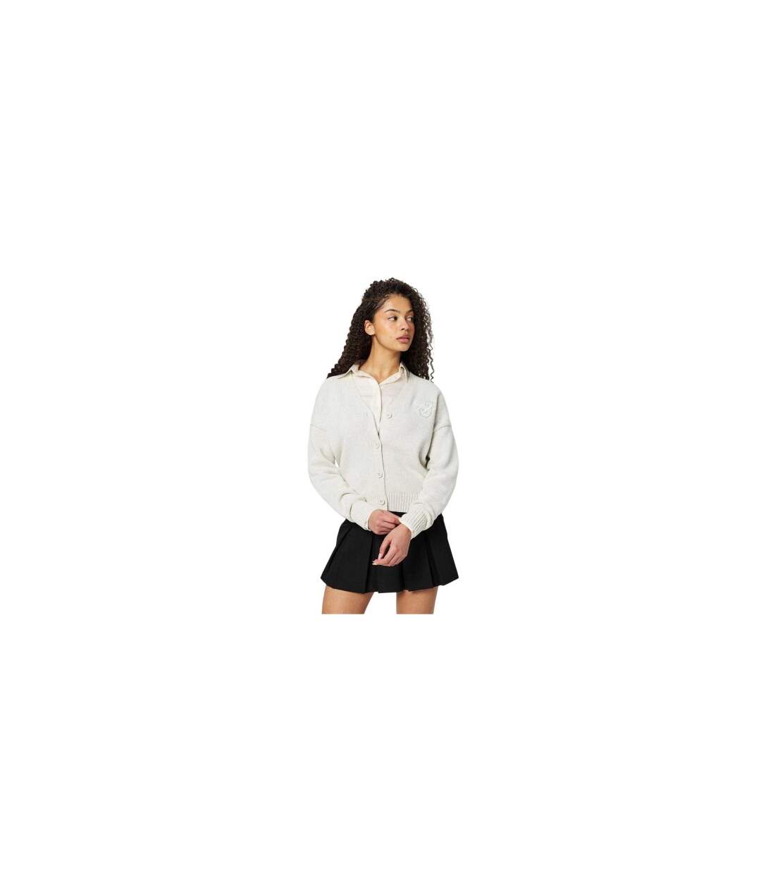 Womens/ladies Knitted V Neck Cardigan Light Heather Jack Wills-1