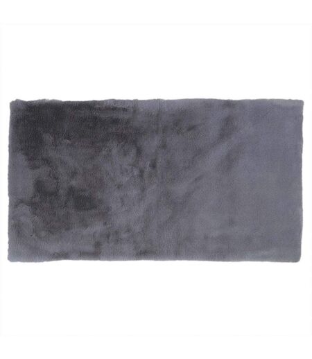 Tapis Imitation Fourrure Fin 60x110cm Gris