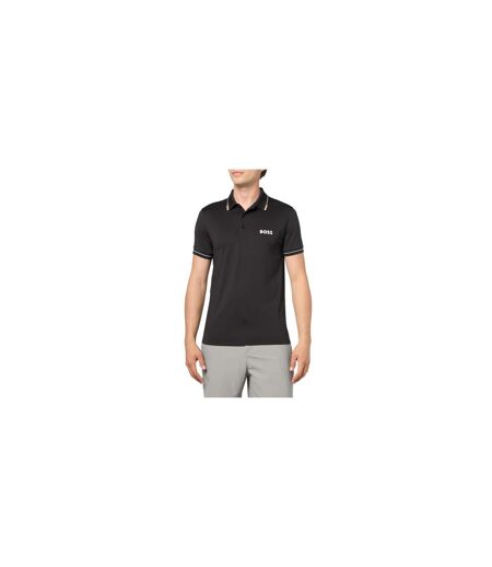 Mens Paul Regular Polo Shirt Black Boss