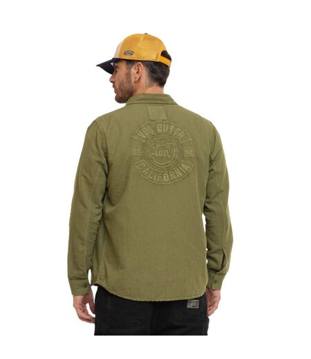 Chemise homme manches longues en coton et lin broderie dos Lino Vondutch