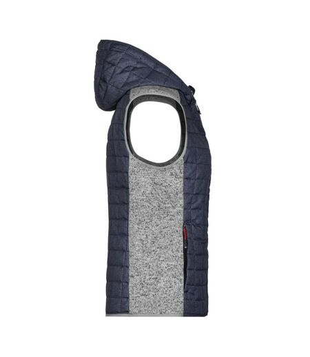 Veste Hybride Femme Gris Clair Chiné Anthracite James And Nicholson