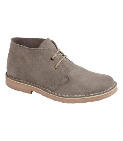 Roamers Mens Suede Leather Round Toe Desert Boot (Grey) - UTDF1783