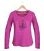 MAYFLOWER NUAGE – Tee-shirt manches longues fushia 100% coton col bateau pour un look vitaminé-2