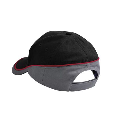 Teamwear competition cap black/graphite/classic red Beechfield