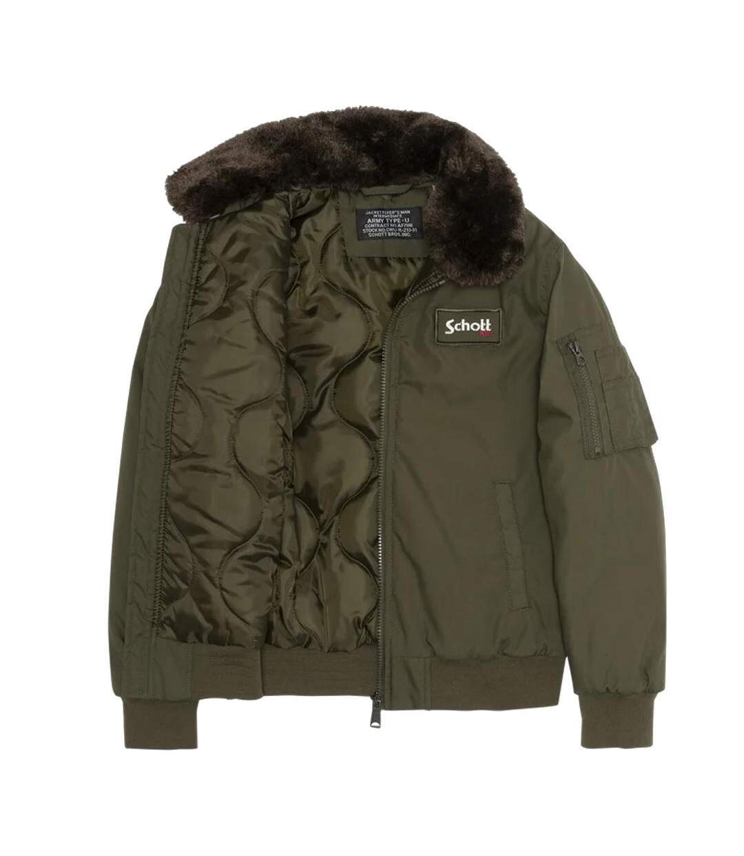 Blouson kaki homme schott airtop-2