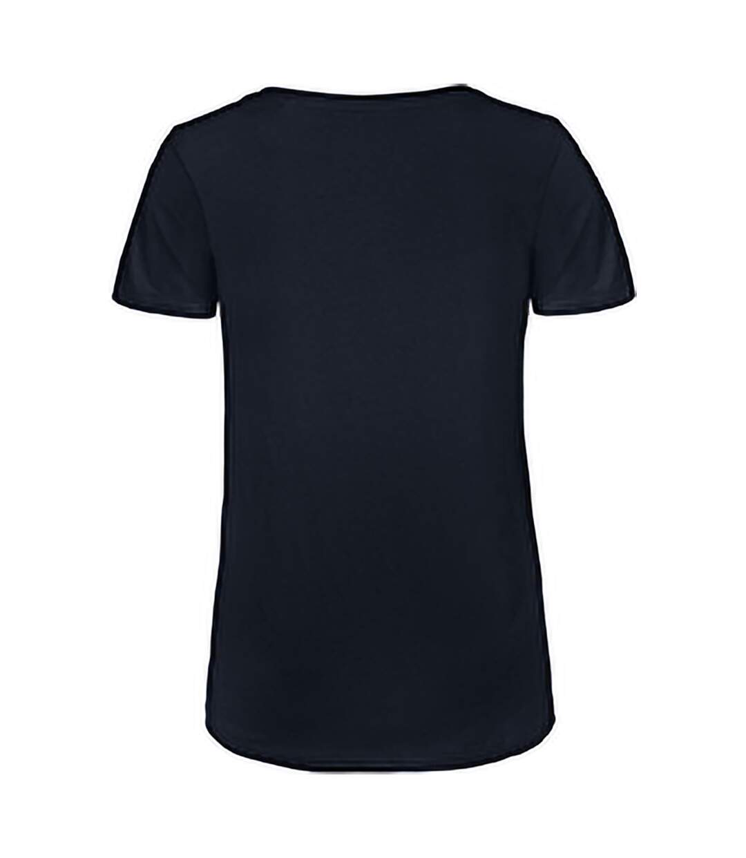 T-shirt en coton bio à col v femme bleu marine B&C Favourite-2