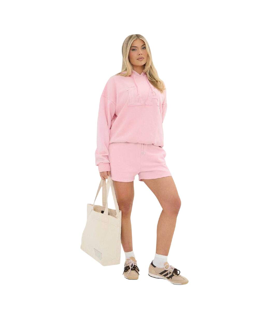 Womens/ladies Embroidered Logo Pullover Hoodie Baby Pink I Saw It First-4