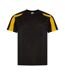 AWDis Cool Mens Contrast Moisture Wicking T-Shirt (Jet Black/Gold)