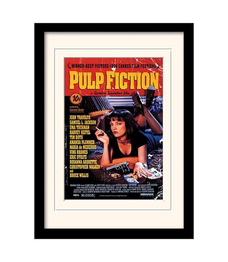 Pulp Fiction - Impression encadrée UMA ON BED (Rouge / Noir / Jaune) (40 cm x 30 cm) - UTPM6380