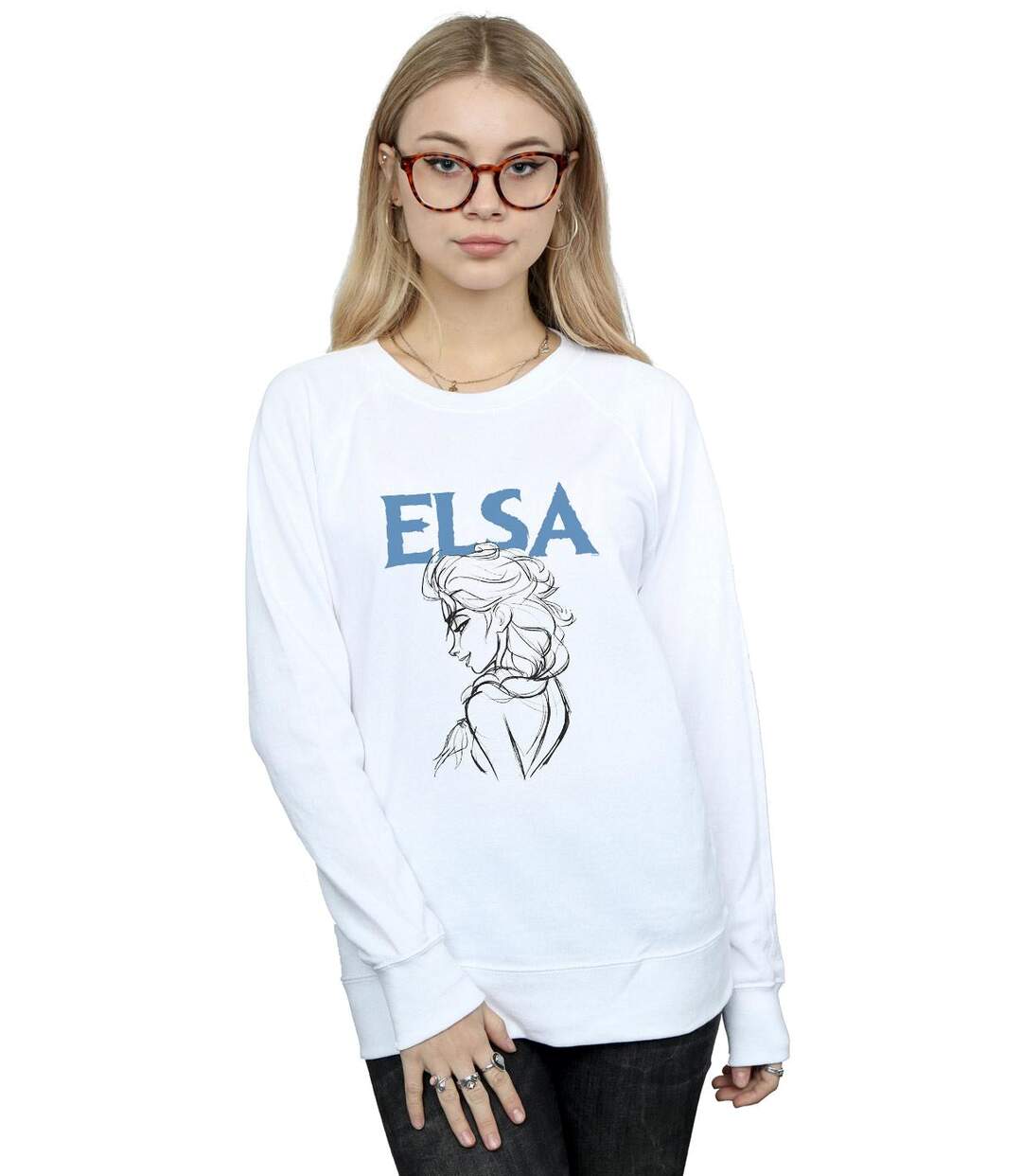 Disney - Sweat FROZEN ELSA PROFILE SKETCH - Femme (Blanc) - UTBI18987-2