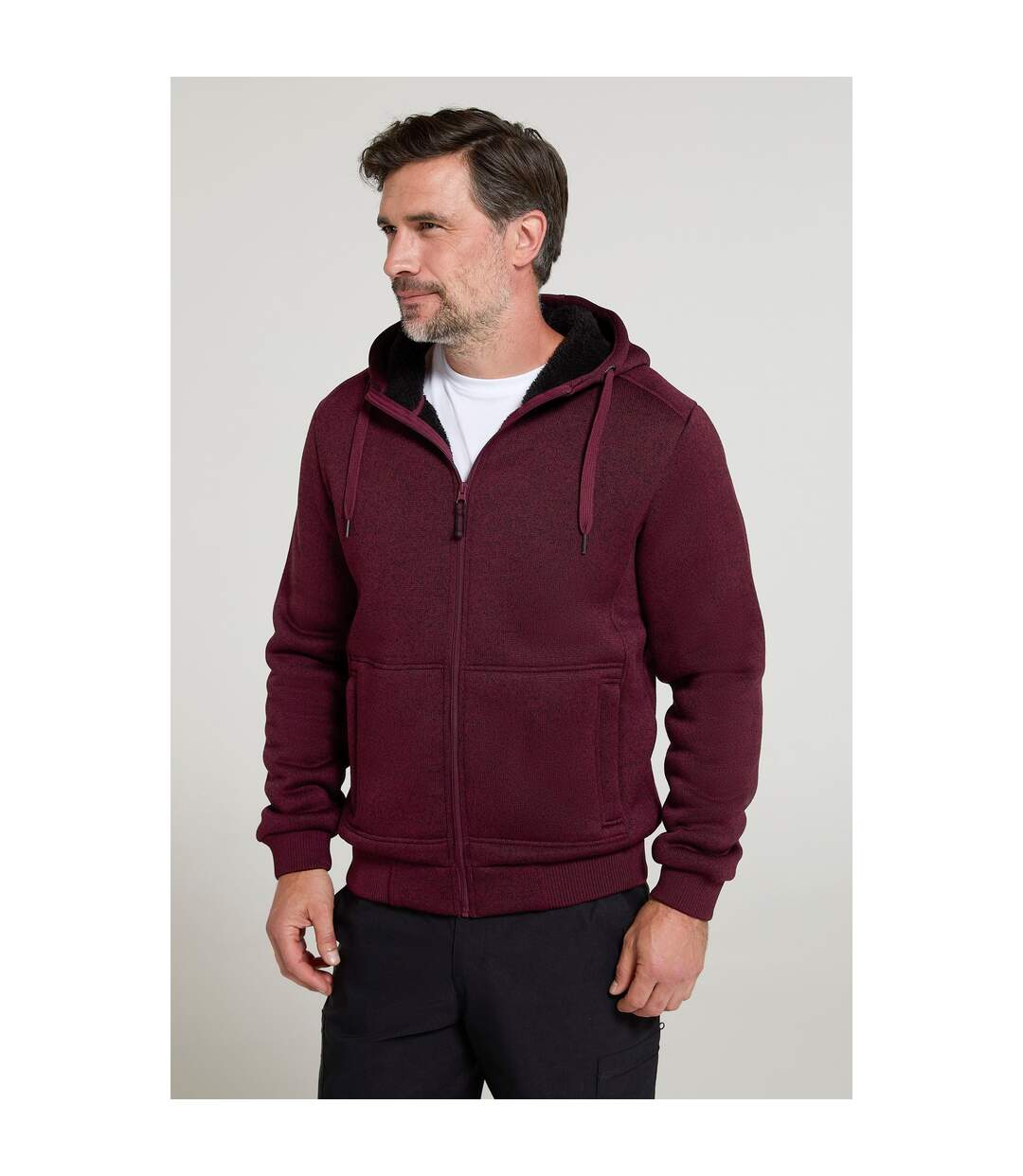 Sweat à capuche nevis homme bordeaux Mountain Warehouse-1