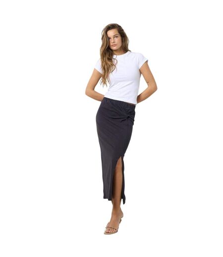 Womens/ladies Knotted Regular Maxi Skirt Obsidian Black Noisy May