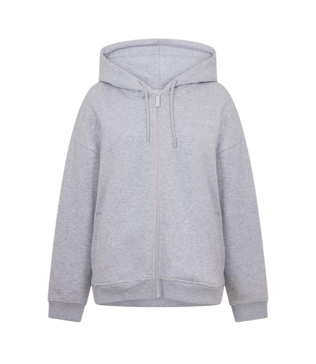 Veste À Capuche Femme Gris Chiné Chiné USA-2