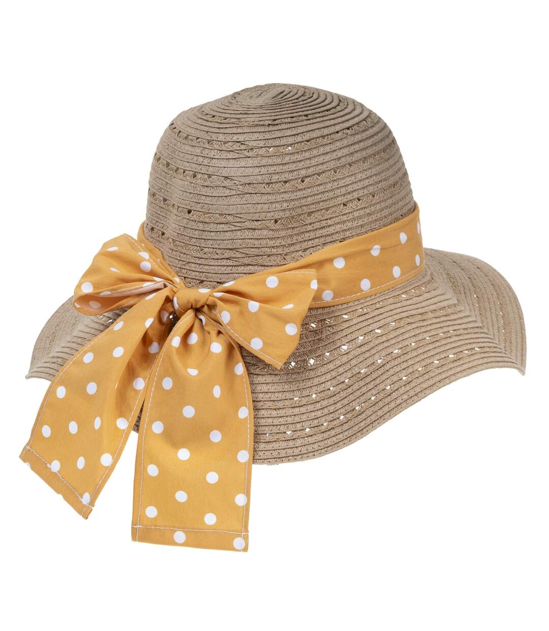 Isotoner Chapeau femme 100% papier de paille claire, ajustable à l'intérieur 52 à 58 cm-2