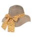 Isotoner Chapeau femme 100% papier de paille claire, ajustable à l'intérieur 52 à 58 cm-2