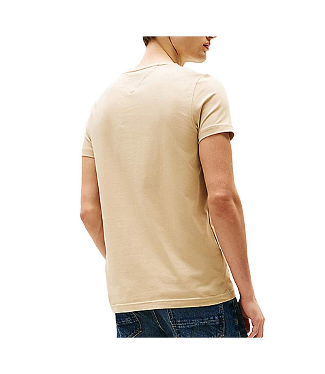 T-shirt beige homme tommy hilfiger stretch slim - l-2