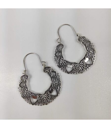 Ethnic Style Retro Hollow Carving Geometric Asian Oxidised Boho Dangle Earring