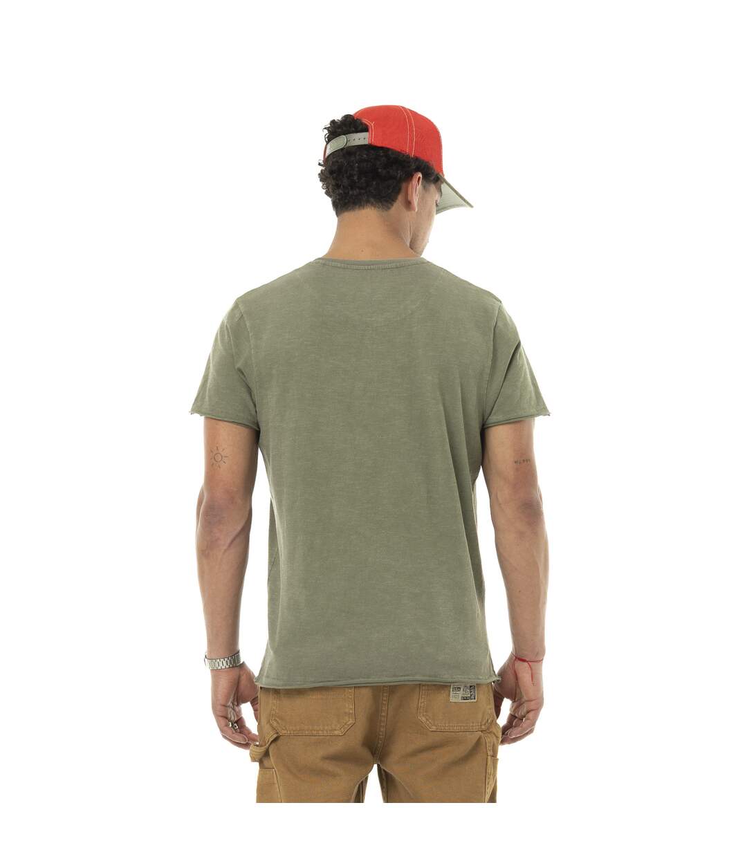 T-shirt homme col rond regular en coton effet usé print devant Lone Vondutch-2