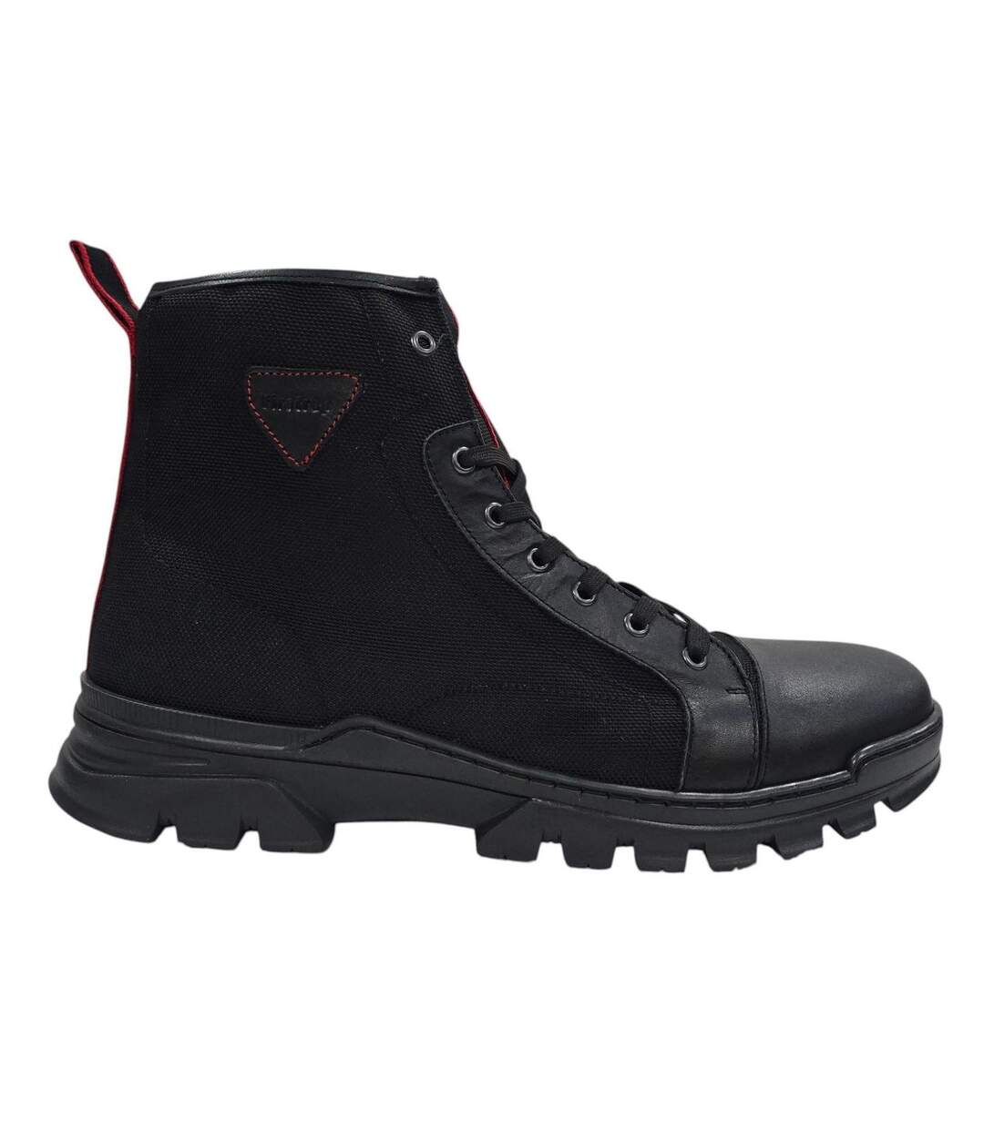 Mens Lucas Leather Combat Boots Black Firetrap-1
