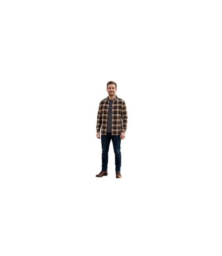Mens Checked Casual Button-down Shirt Chocolate Brown Timberland